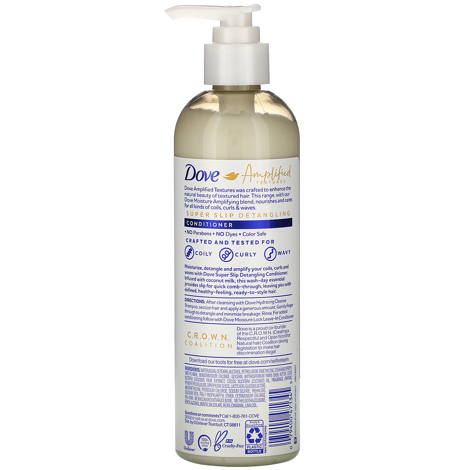 Dove, Amplified Textures, Super Slip Detangling Conditioner, 11.5 fl oz