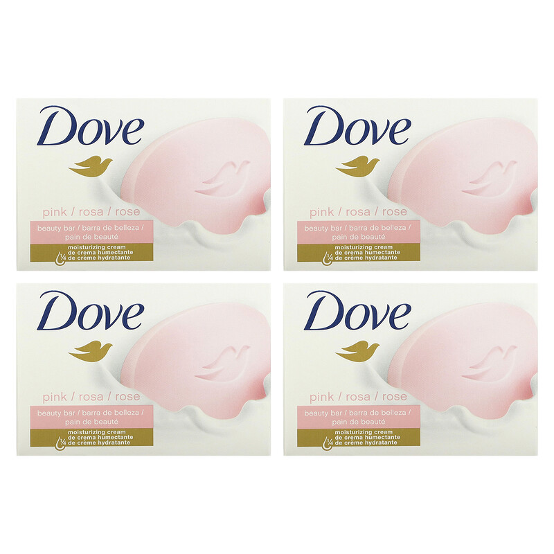 Dove, Beauty Bar Soap with Deep Moisture, Pink, 4 Bars, 3.75 oz (106 g