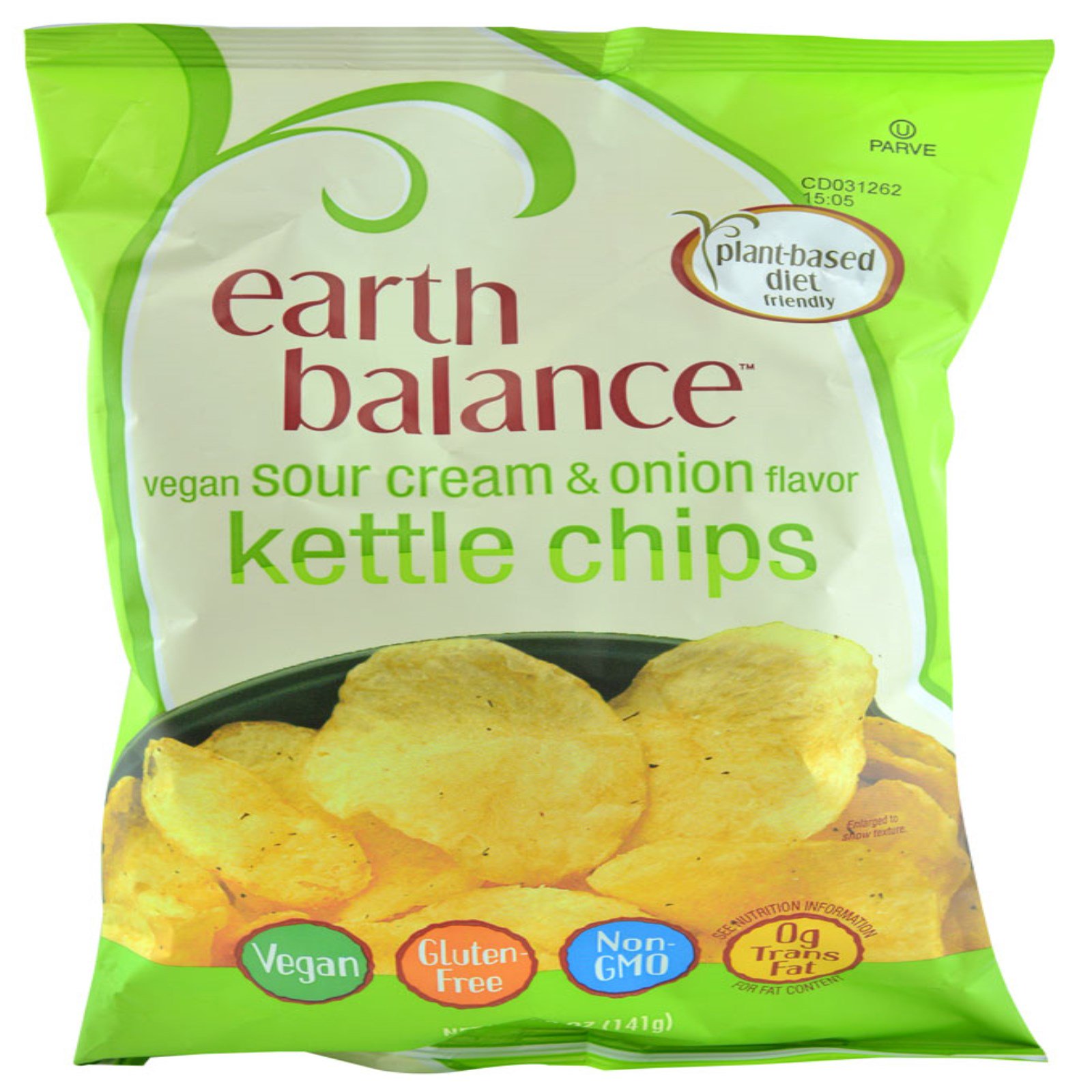 Earth Balance, Vegan Kettle Chips, Sour Cream & Onion, 5.0 oz (141 g