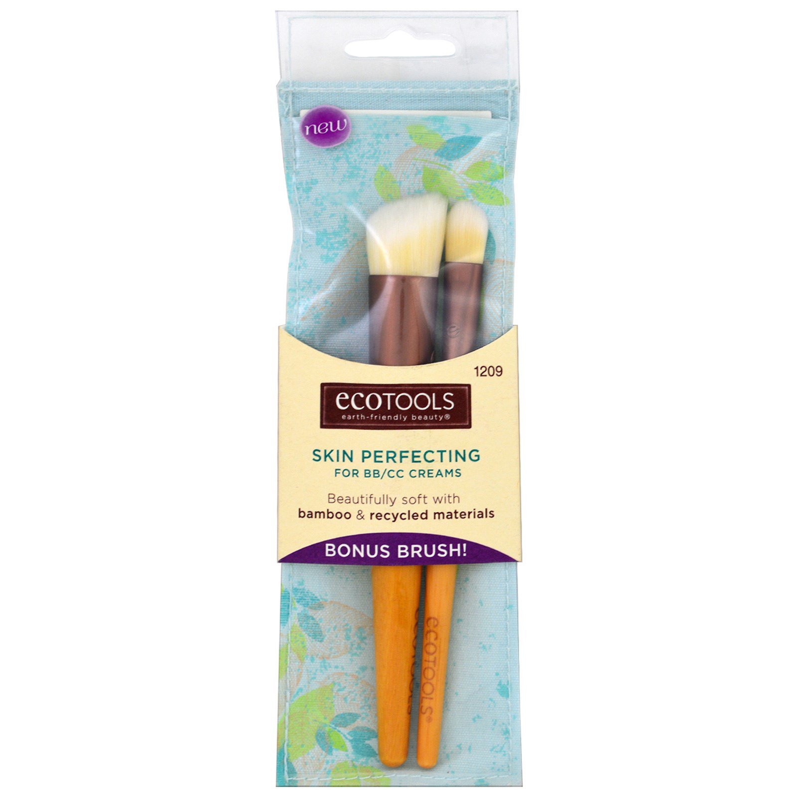 EcoTools, Skin Perfecting Brush for BB/CC Creams, 1 Brush + Bonus Brush