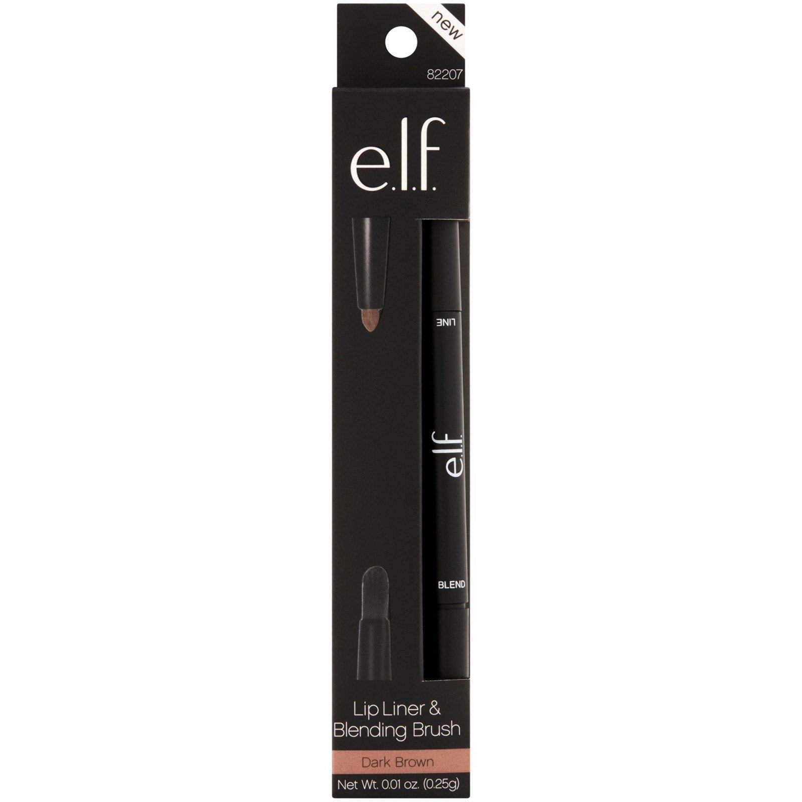 E.L.F., Lip Liner & Blending Brush, Dark Brown, 0.01 oz (0.25 g) iHerb