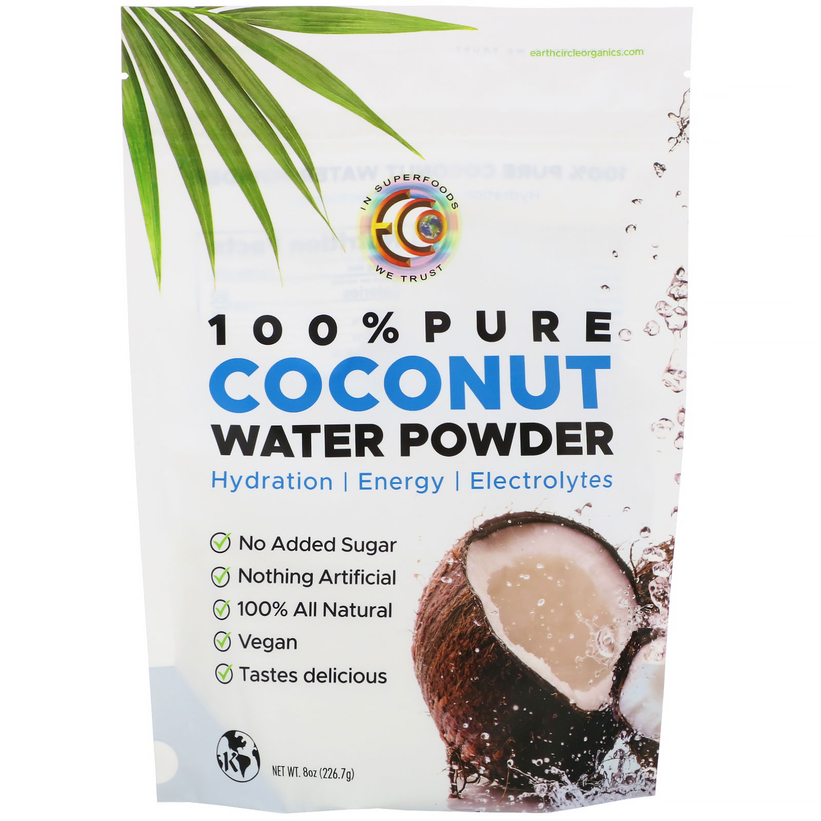 Earth Circle Organics, 100 Pure Coconut Water Powder, 8 oz (226.7 g