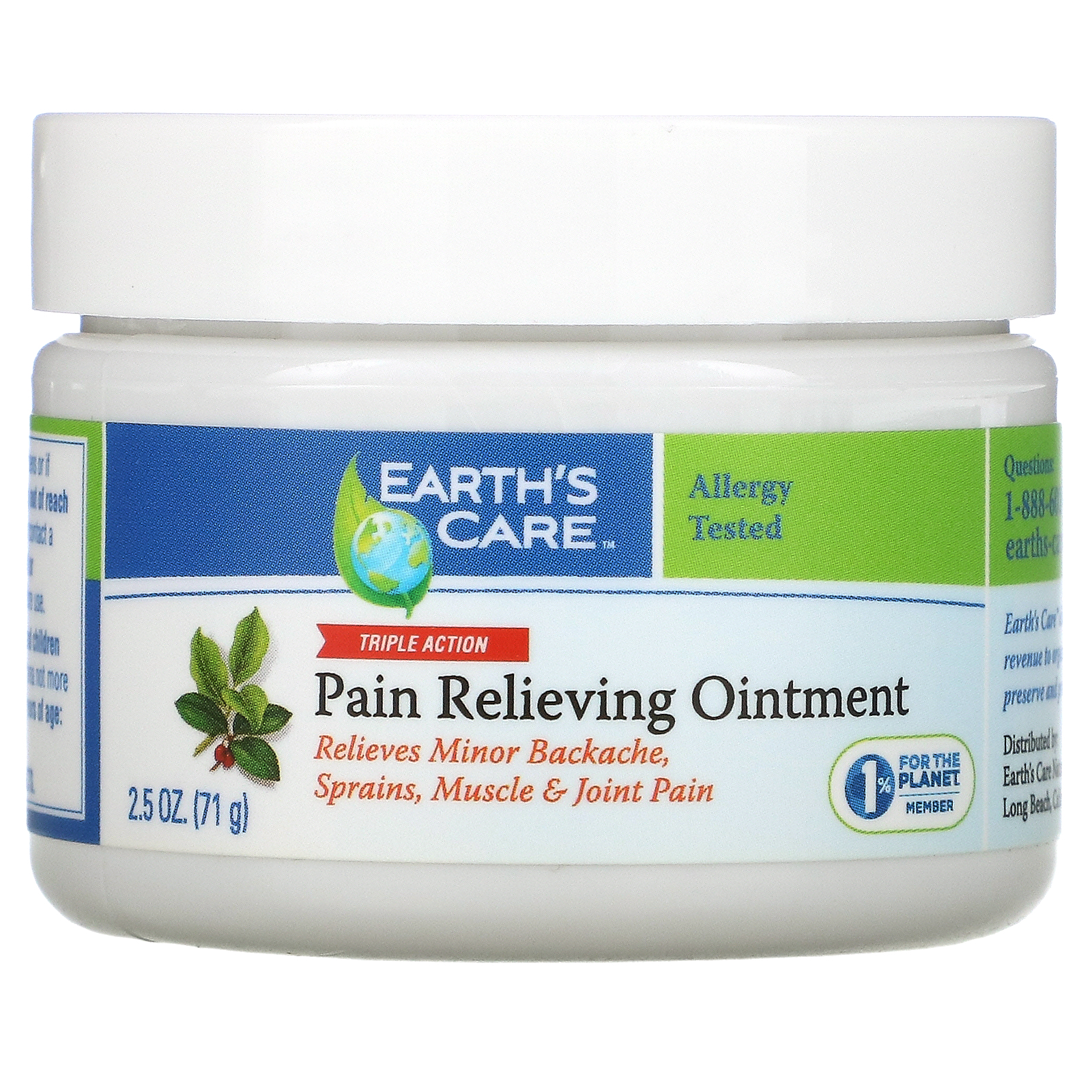 Earth's Care, Pain Relieving Ointment, Triple Action, 2.5 oz (71 g) iHerb