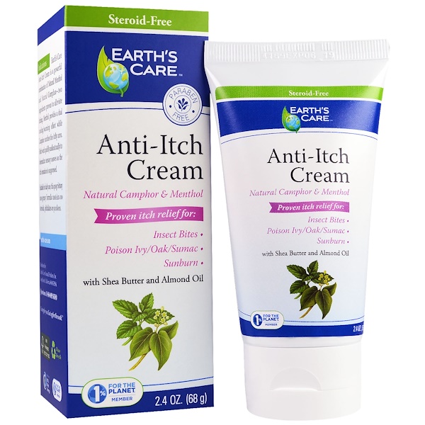 Earth's Care, AntiItch Cream, with Shea Butter and Almond Oil, 2.4 oz