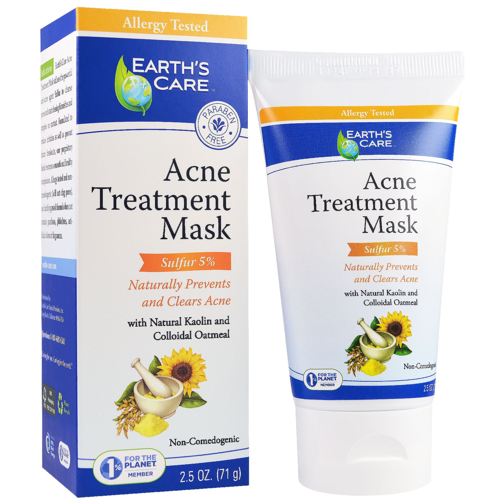 Earth's Care, Acne Treatment Mask, Sulfur 5, 2.5 oz (71 g) iHerb
