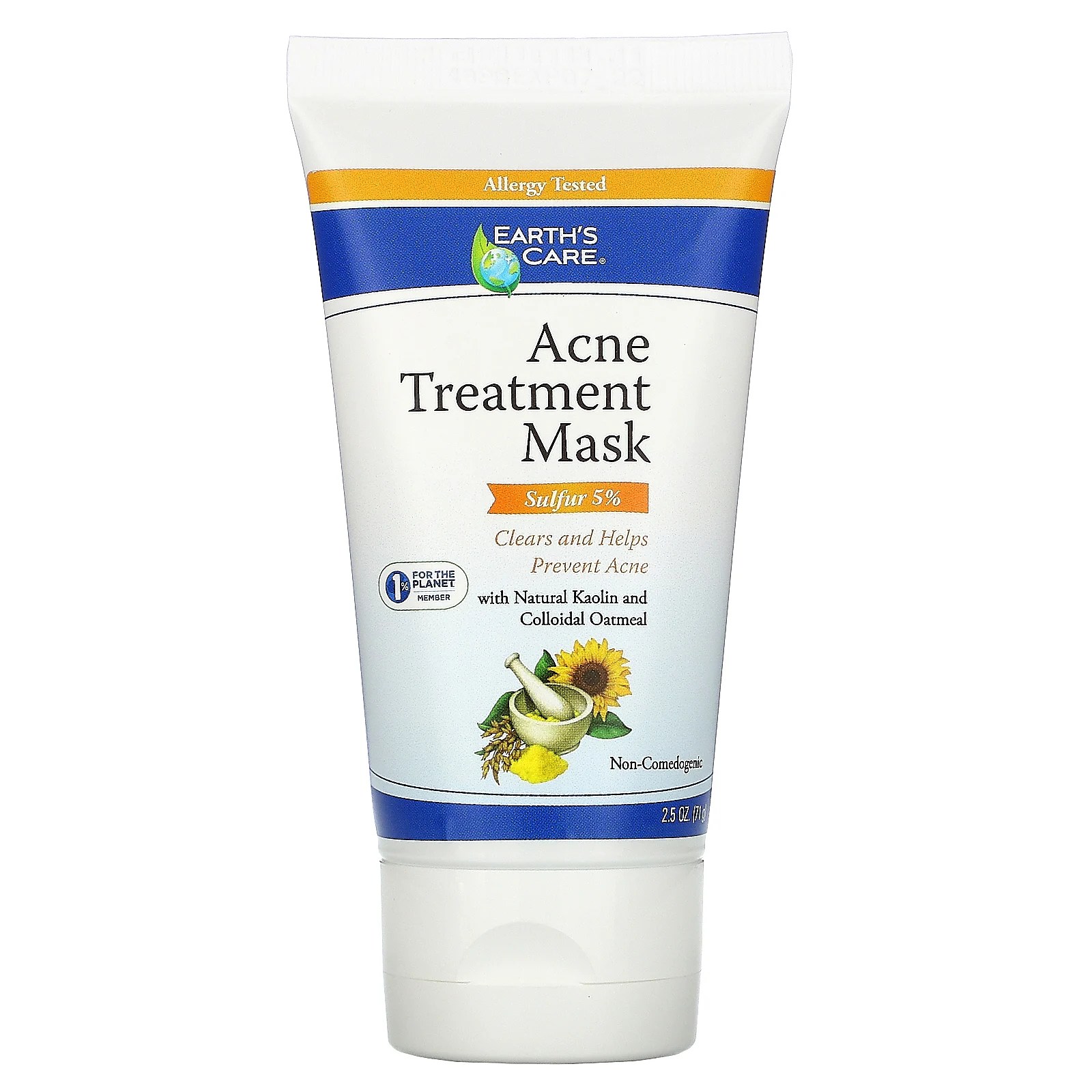 Earth's Care, Acne Treatment Mask, Sulfur 5, 2.5 oz (71 g) iHerb