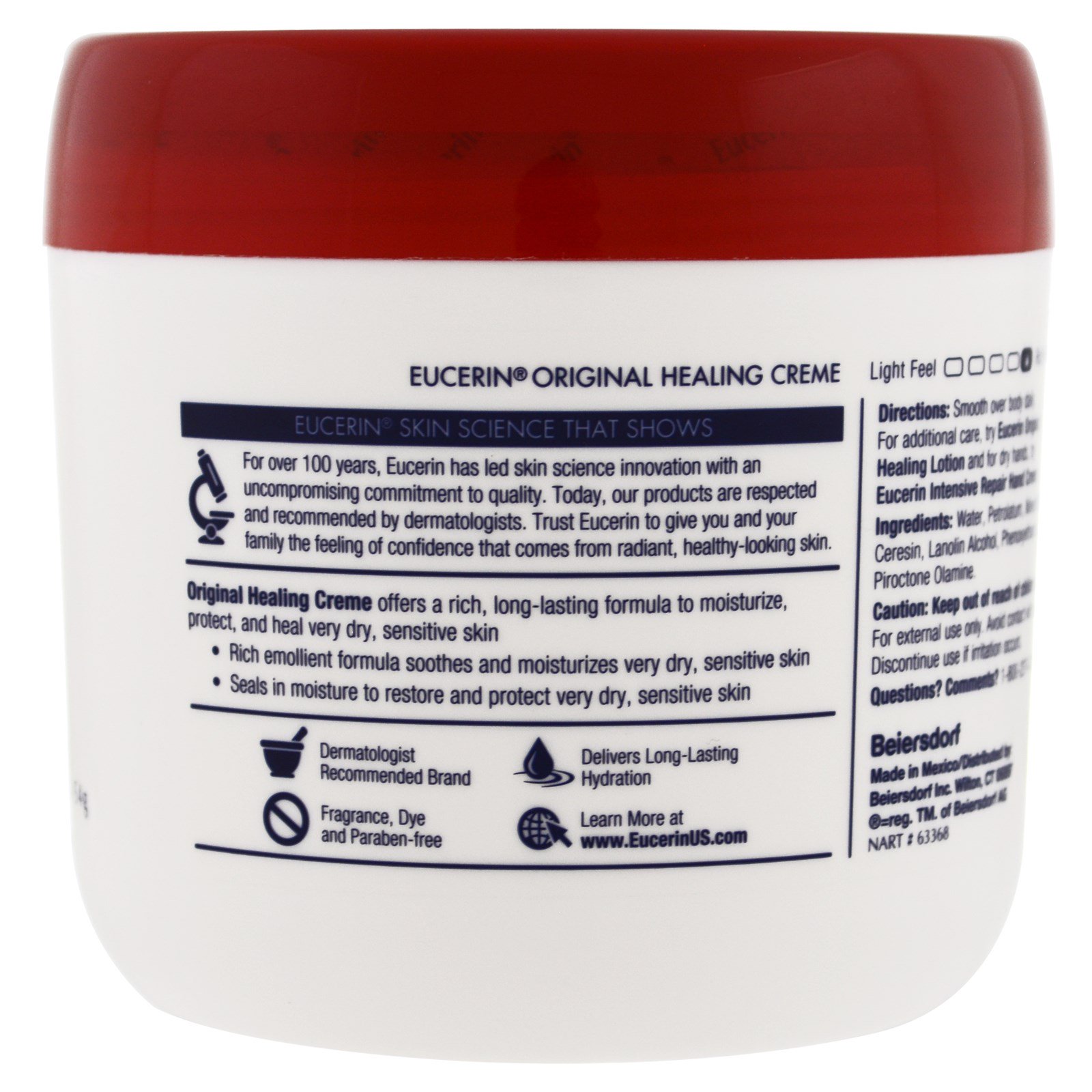 Eucerin, Original Healing, Creme for Very Dry, Sensitive Skin