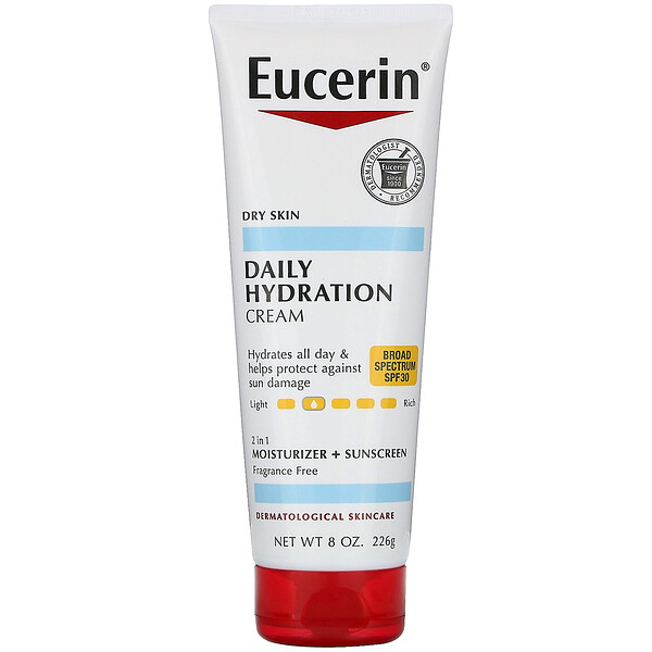 Eucerin, Daily Hydration Cream, SPF 30, Fragrance Free , 8 oz (226 g
