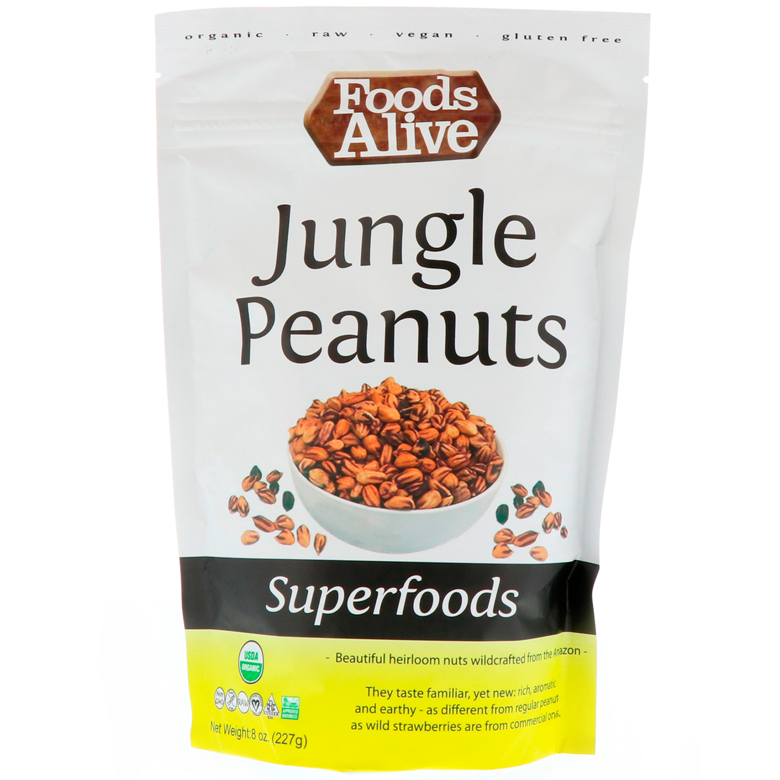 Foods Alive, Superfoods, Organic Jungle Peanuts, 8 oz (227 g) iHerb
