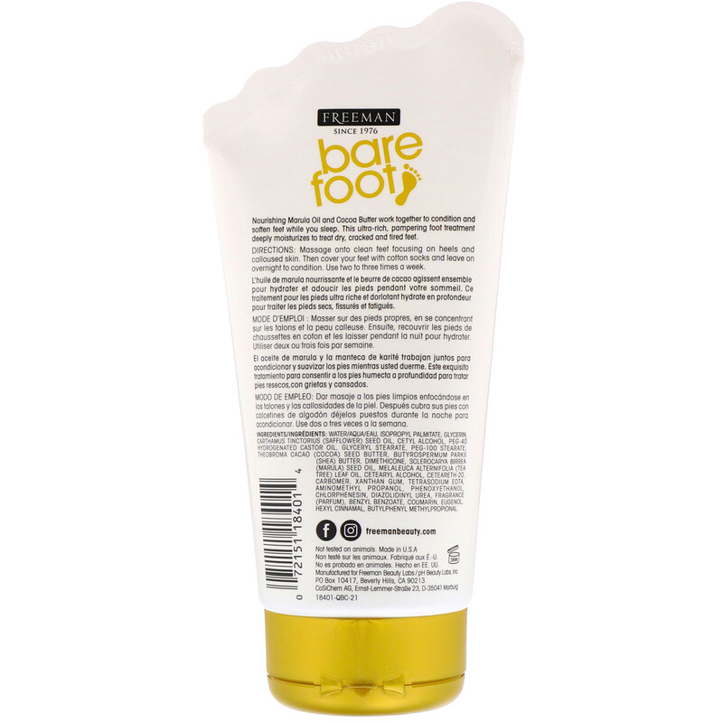 Freeman Beauty, Bare Foot, Moisturizing, Overnight Foot Treatment
