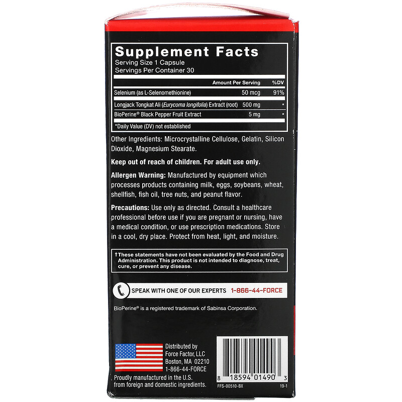 Force Factor, Longjack Tongkat Ali, 500 mg, 30 Capsules iHerb