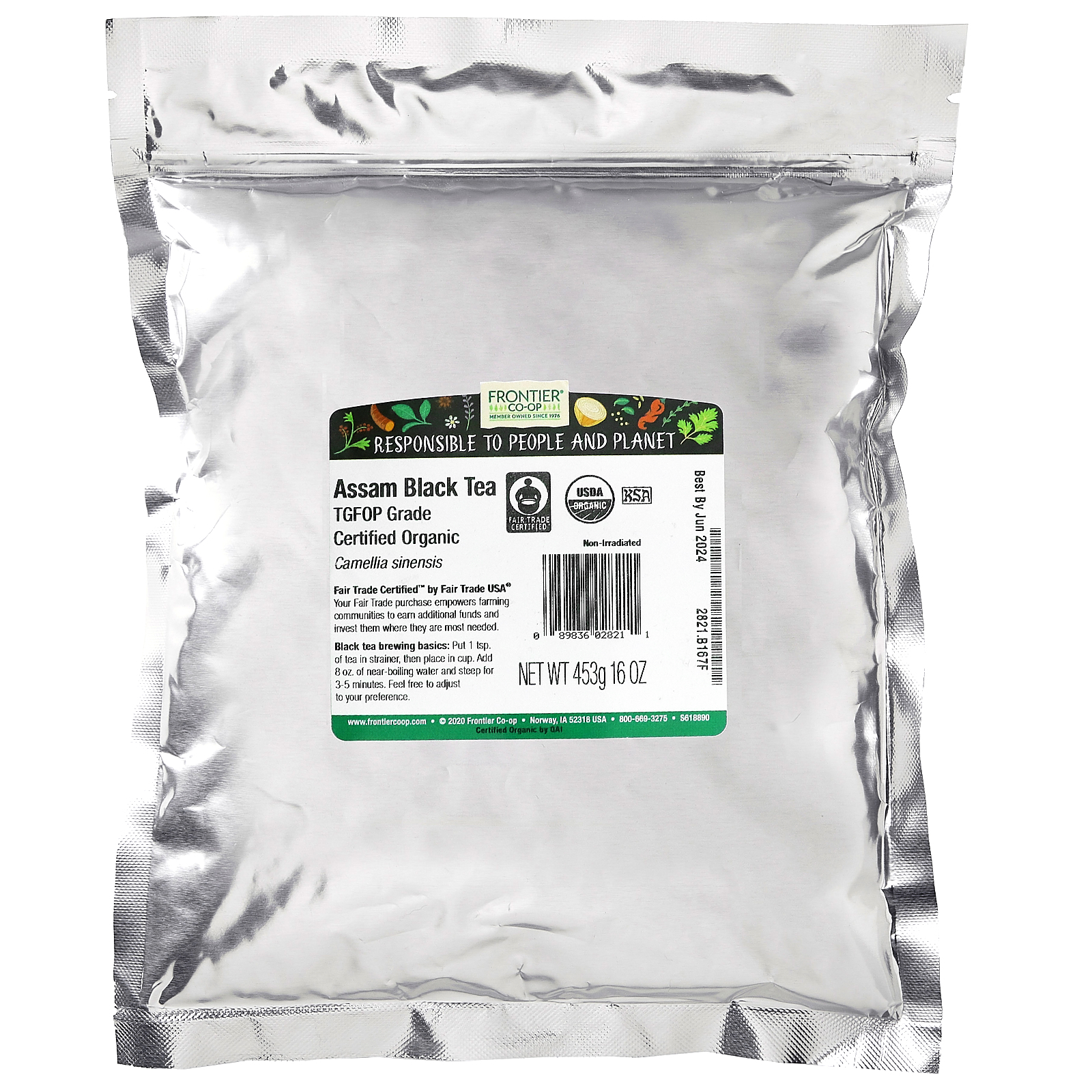 Frontier Coop, Organic Assam Black Tea, 16 oz (453 g)