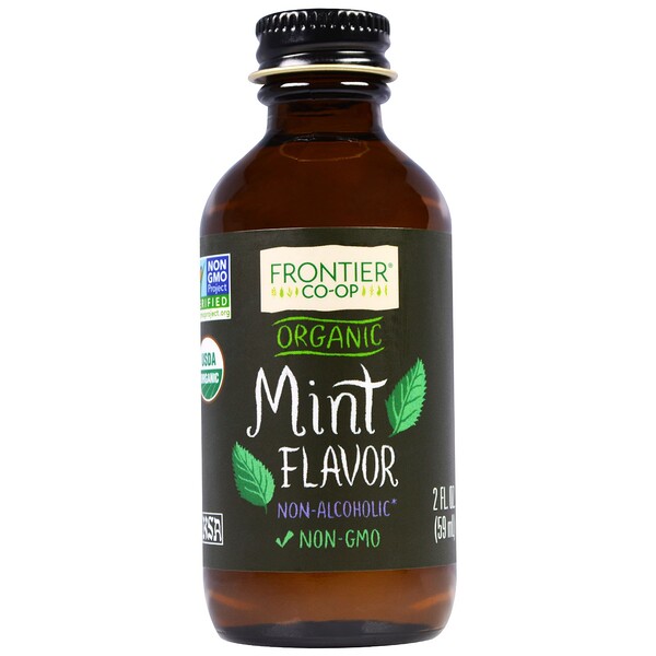 Frontier Natural Products, Organic Mint Flavor, NonAlcoholic, 2 fl oz