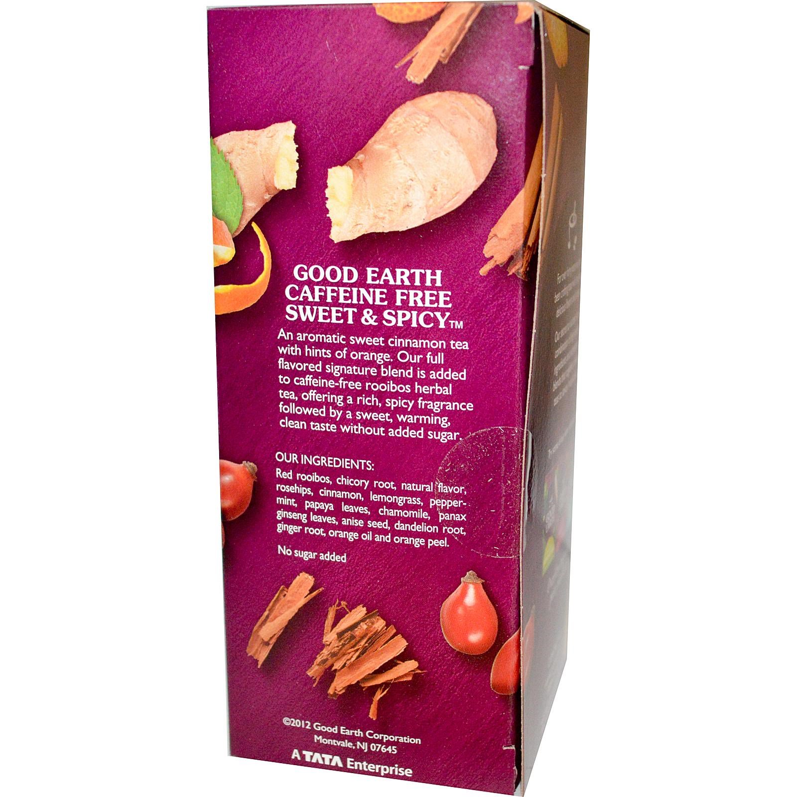Good Earth Teas, Original Sweet & Spicy Herbal Tea Blend, Caffeine Free