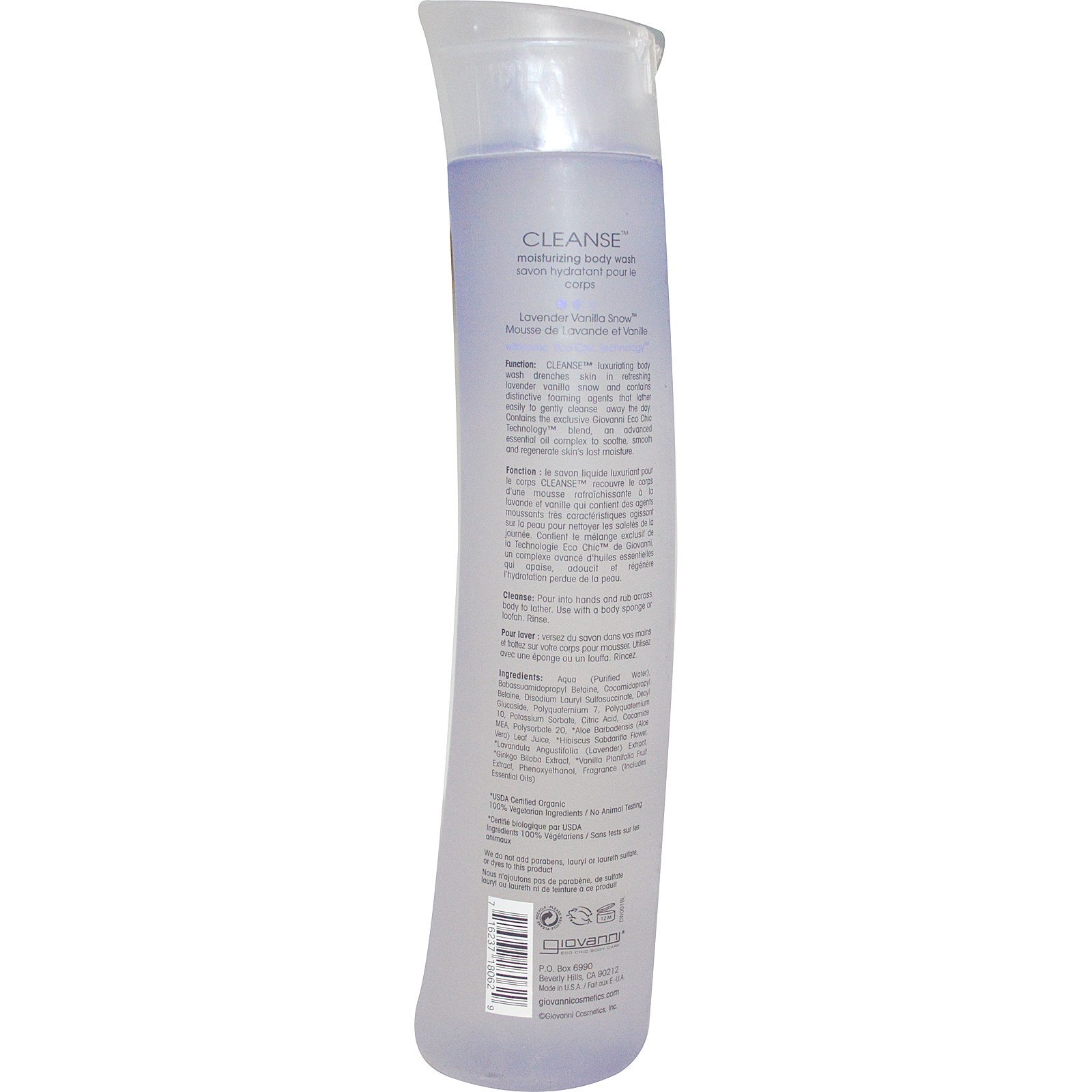 Giovanni, Cleanse, Moisturizing Body Wash, Lavender Vanilla Snow, 10.5