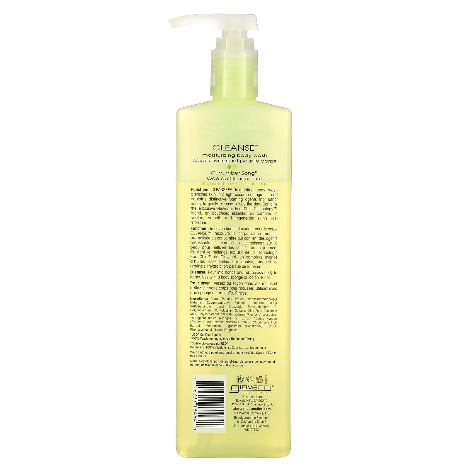 Giovanni, Cleanse, Moisturizing Body Wash, Cucumber Song, 24 fl oz (710