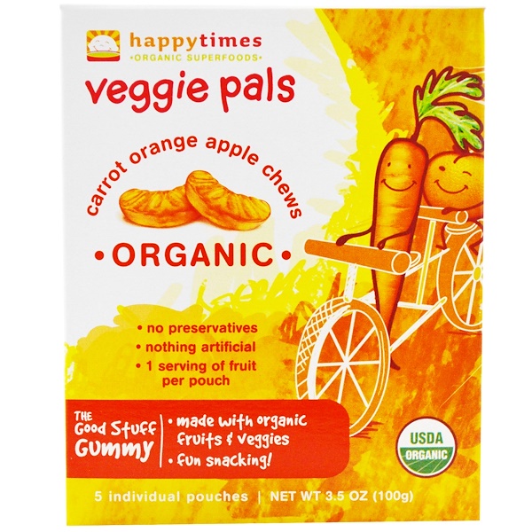 Happy Family Organics, happytimes, Veggie Pals, Organic, Carrot Orange