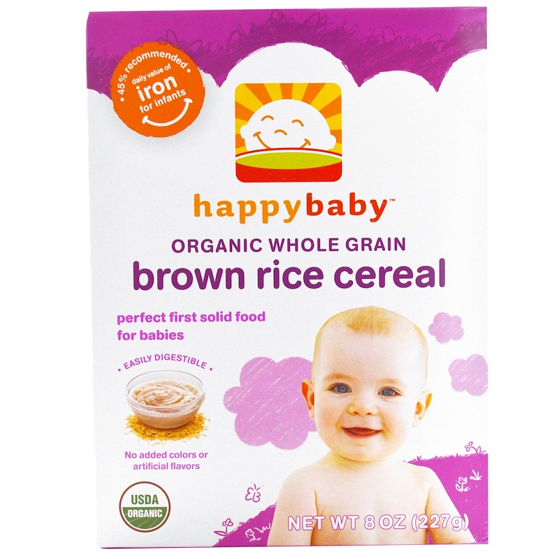Happy Family Organics, Organic Whole Grain Brown Rice Baby Cereal, 8 oz (227 g) iHerb