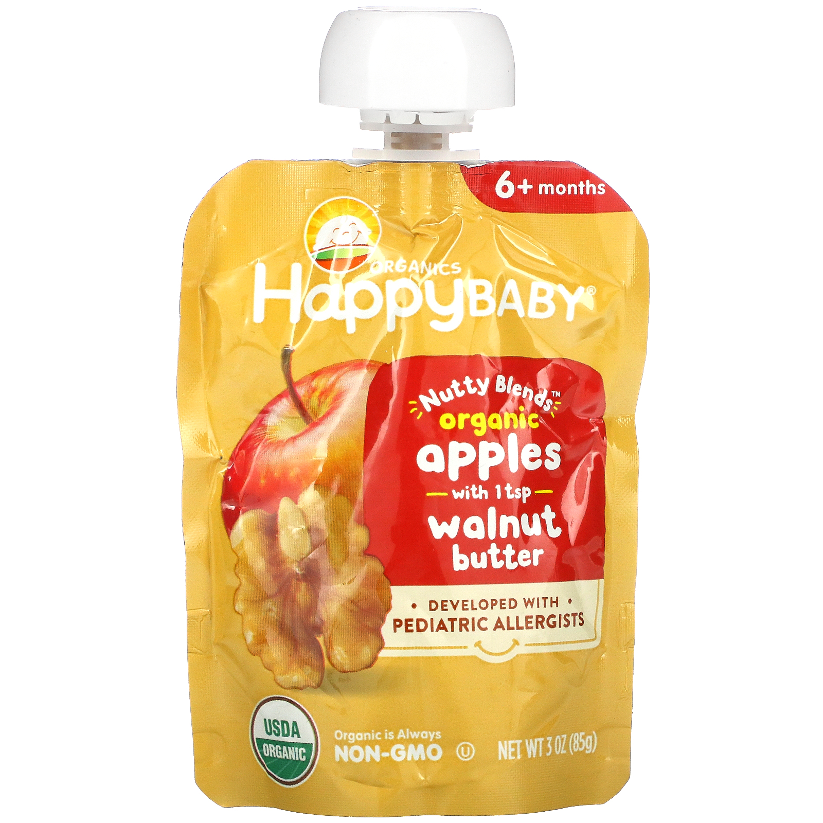 Happy Family Organics, Happy Baby, Nutty Blends, 6+ Months, Organic
