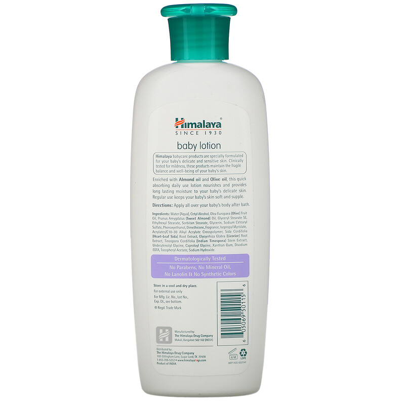 Himalaya, Baby Lotion, Oils of Almond & Olive, 6.76 fl oz (200 ml) iHerb