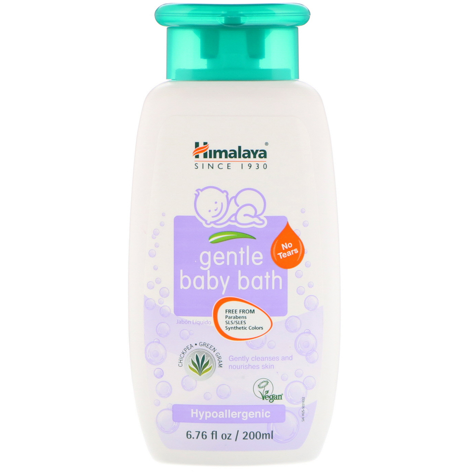 Himalaya, Gentle Baby Bath, Chickpea and Green Gram, 6.76 fl oz (200 ml