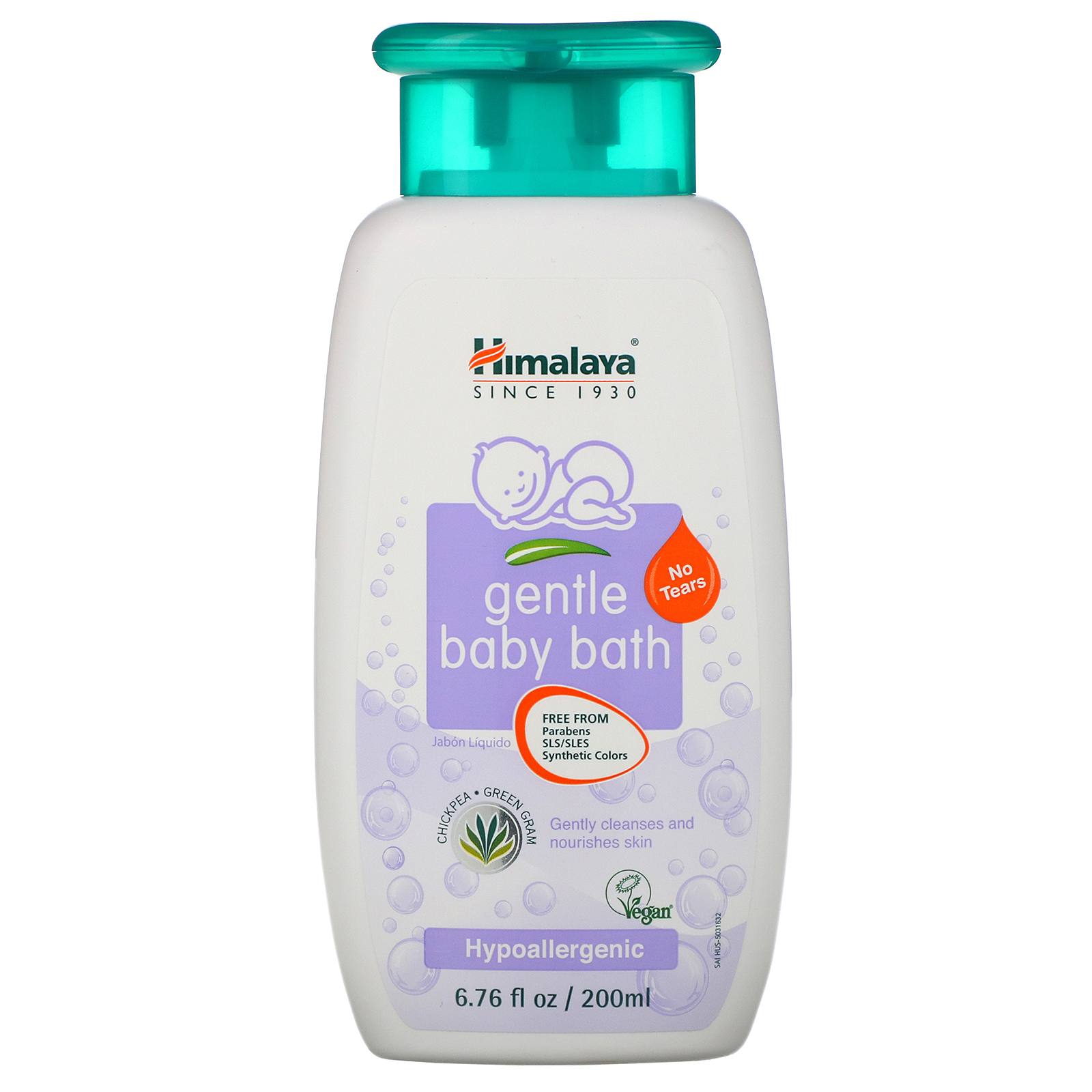 Himalaya, Gentle Baby Bath, Chickpea and Green Gram, 6.76 fl oz (200 ml