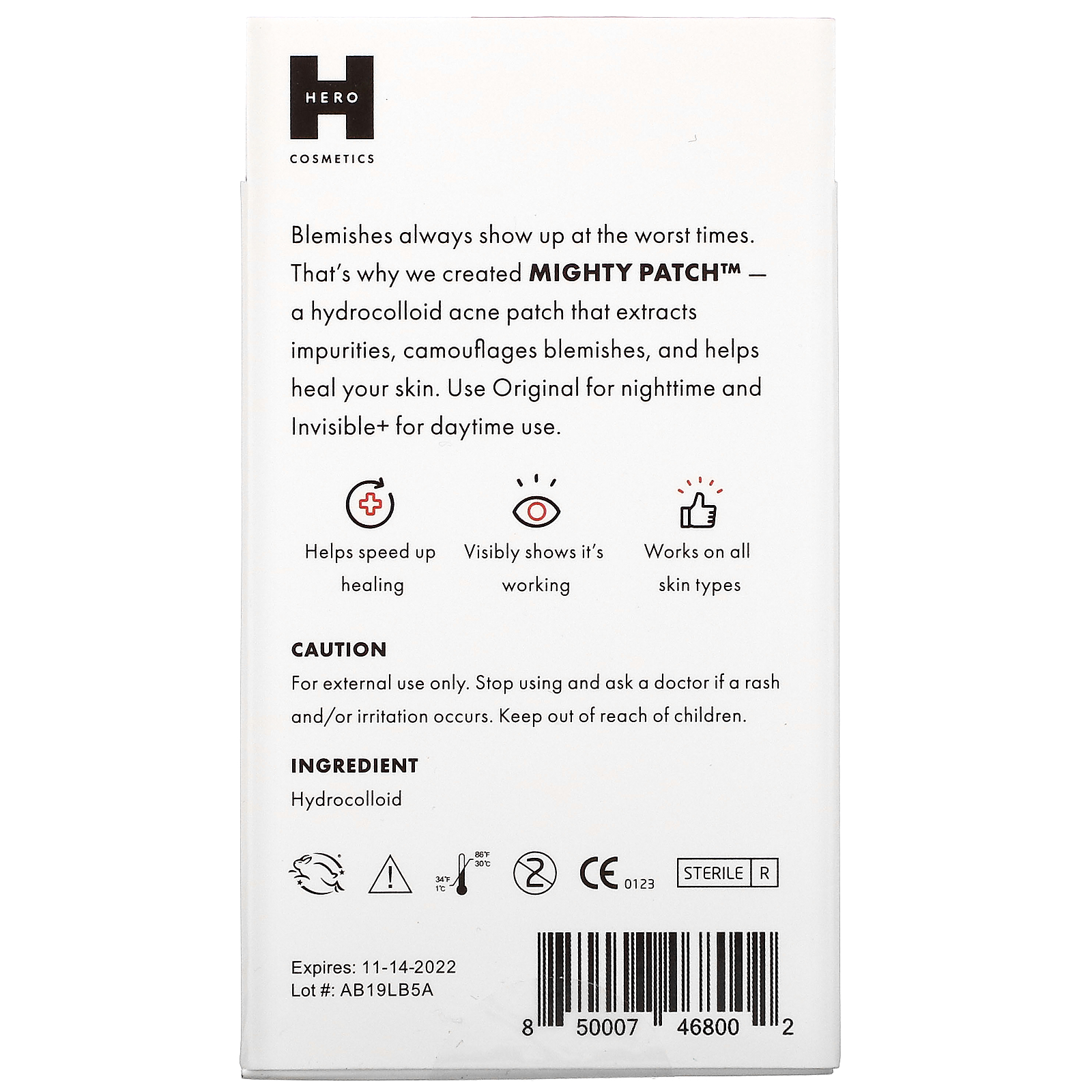 Hero Cosmetics, Mighty Patch Duo، لاصقات 6 Original + 6 Invisible iHerb