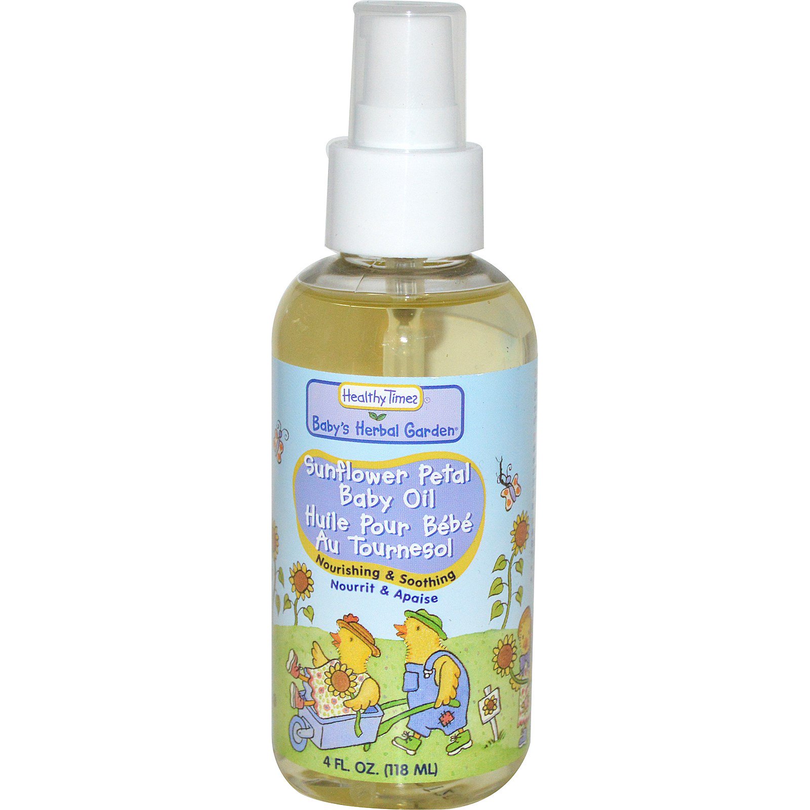 Healthy Times, Baby's Herbal Garden, Baby Oil, Sunflower Petal, 4 fl oz (118 ml) iHerb