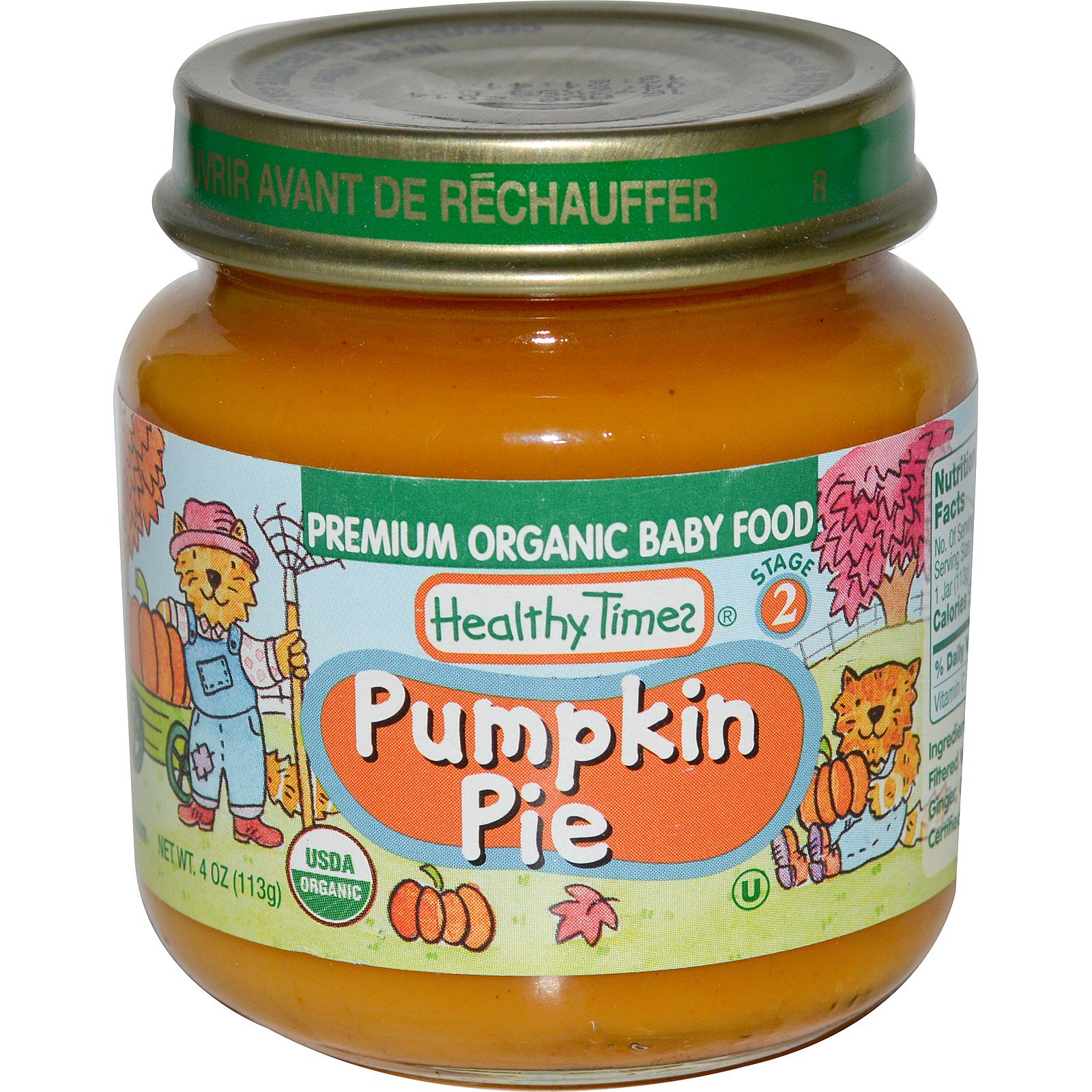 Healthy Times, Premium Organic Baby Food, Pumpkin Pie, Stage 2, 4 oz