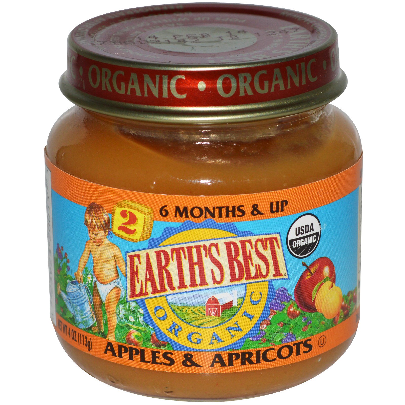 Earth's Best, Organic, Baby Food, Apples & Apricots, 4 oz (113 g)