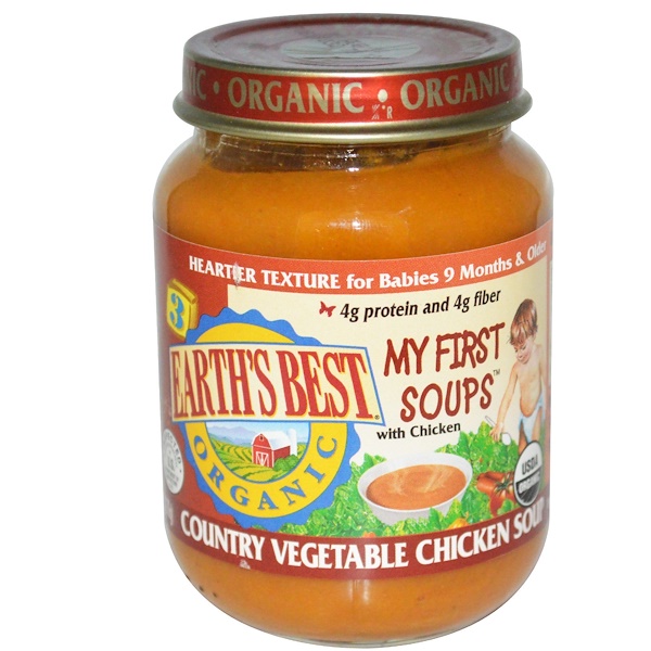 Earth's Best, Organic, Baby Food, My First Soups, Country Vegetable