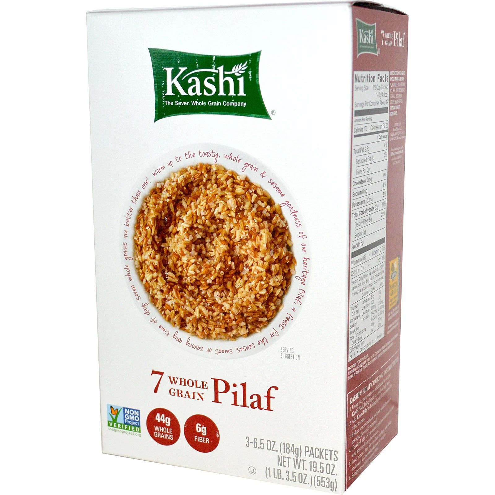 Kashi, 7 Whole Grain Pilaf, 3 Packets, 6.5 oz (184 g) Each iHerb