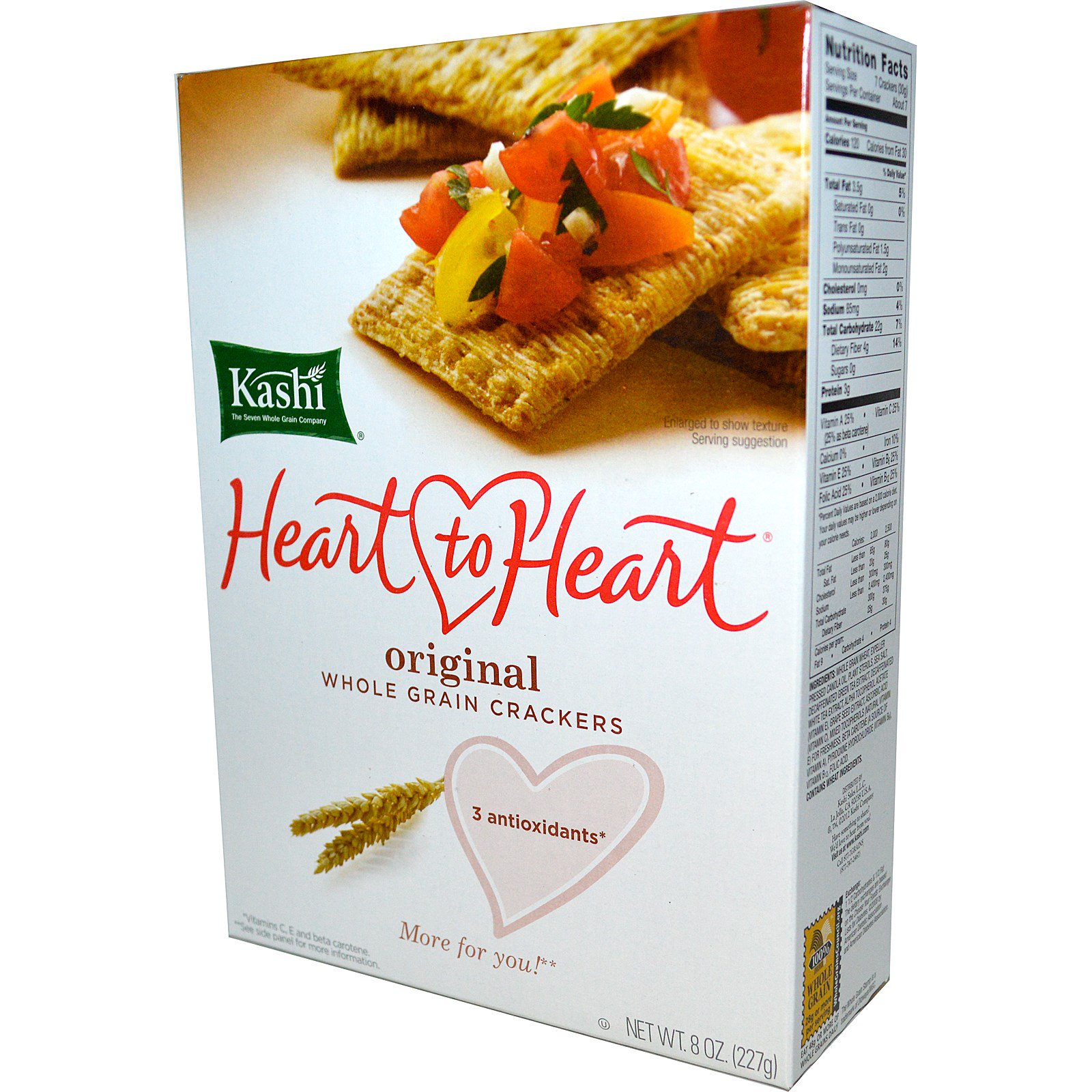 Kashi, Heart to Heart, Original Whole Grain Crackers, 8 oz (227 g) iHerb