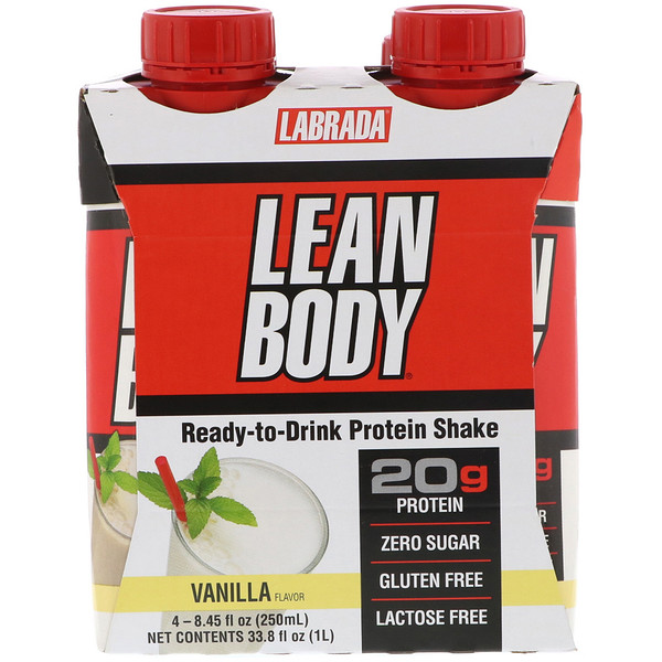 Labrada Nutrition, Lean Body, ReadytoDrink Protein Shake, Vanilla, 4