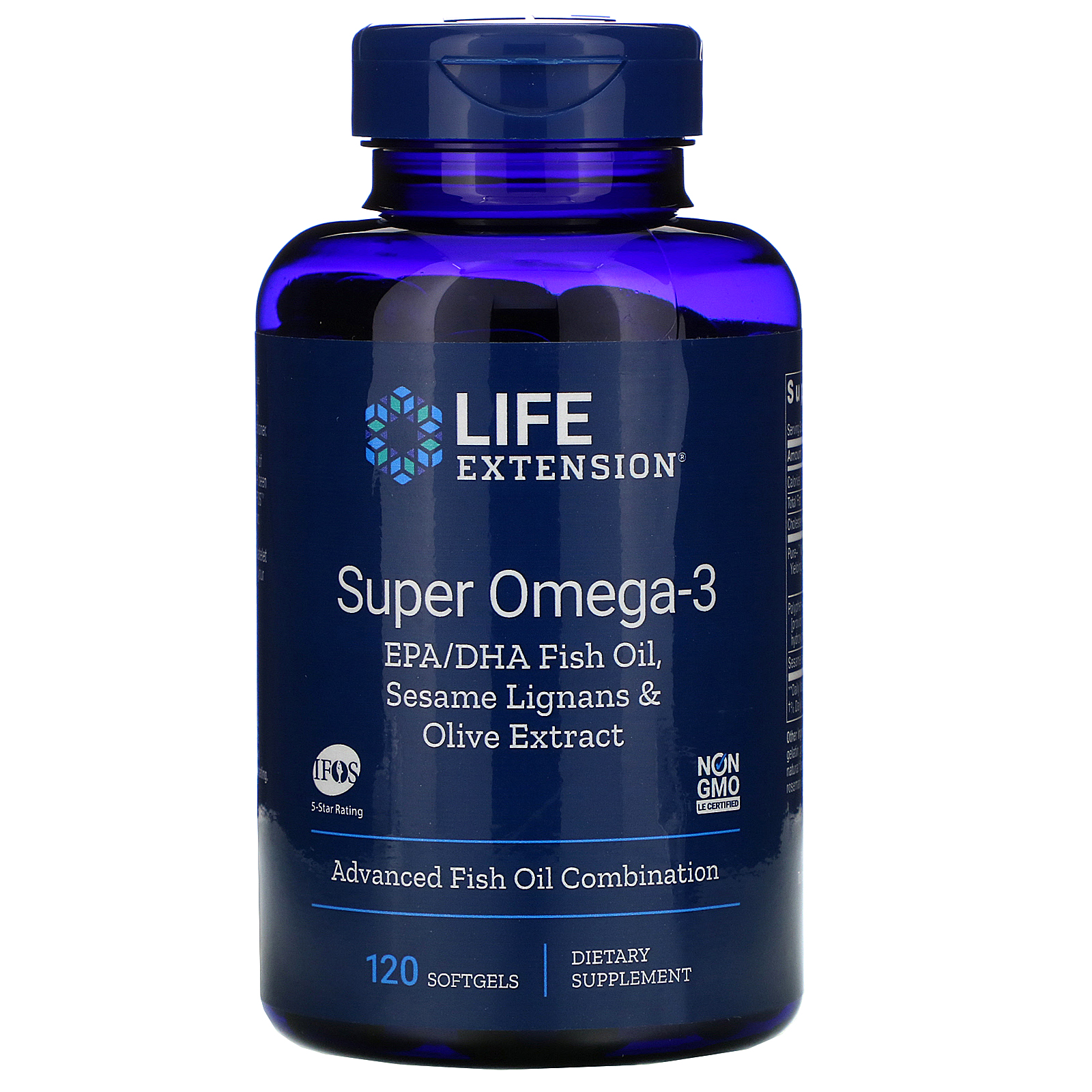 Life Extension, Super Omega3 EPA/DHA Fish Oil, Sesame Lignans & Olive