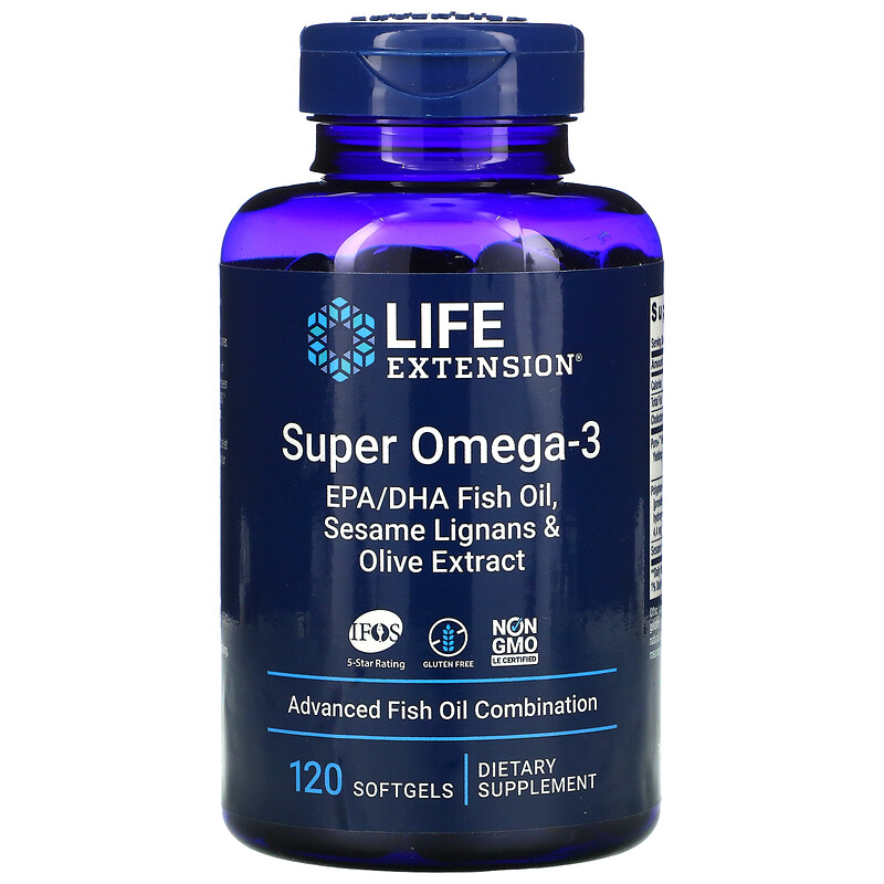 Life Extension, Super Omega3 EPA/DHA Fish Oil, Sesame Lignans & Olive