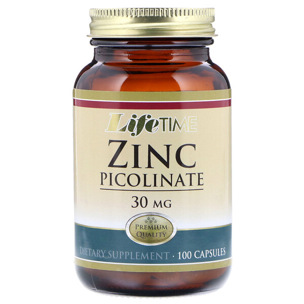 LifeTime Vitamins, Zinc Picolinate, 30 mg, 100 Capsules iHerb
