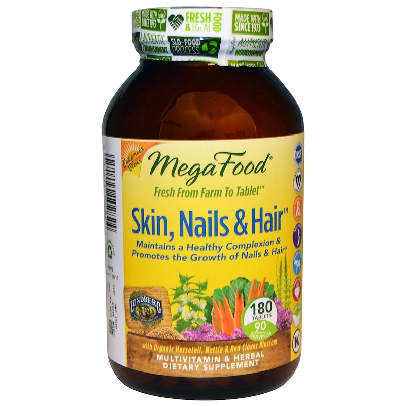 MegaFood, Skin, Nails & Hair, Multivitamin & Herbal, 180 Tablets iHerb