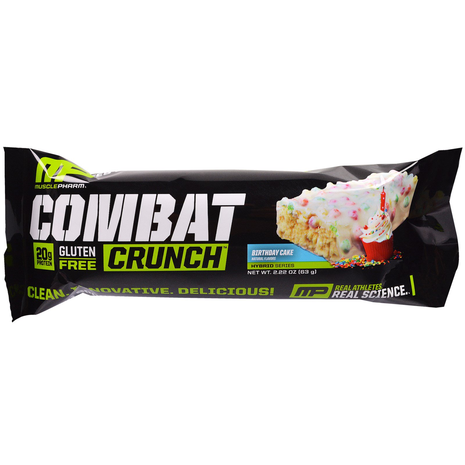 MusclePharm, Combat Crunch, Birthday Cake, 12 Bars, 2.22 oz (63 g) Each