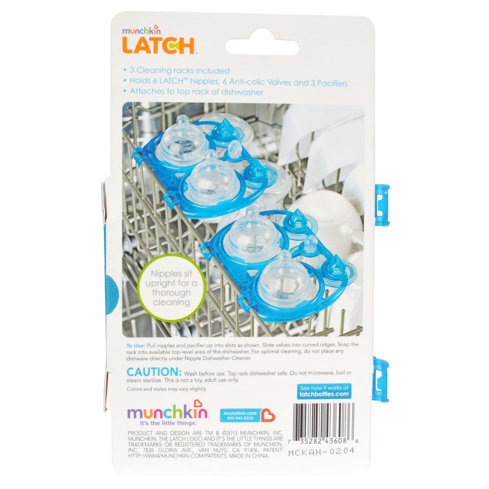 Munchkin, Latch, Nipple Dishwasher Cleaner, 3 Pack