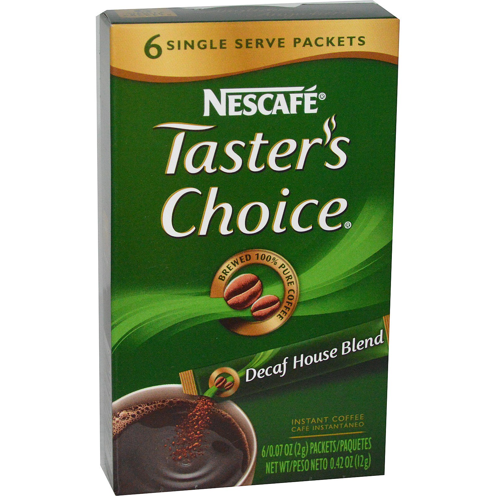 Nescafé, Taster's Choice, Instant Coffee, Decaf House Blend, 6 Packets