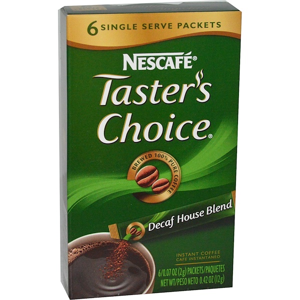Nescafé, Taster's Choice, Instant Coffee, Decaf House Blend, 6 Packets