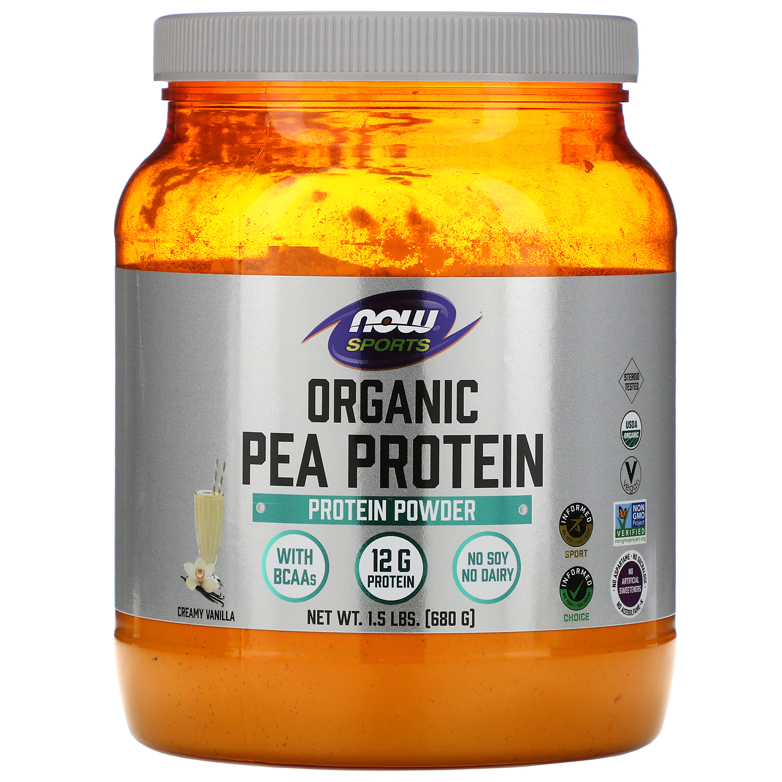 Sports, Organic Pea Protein, Natural Vanilla, 1.5 lbs (680 g