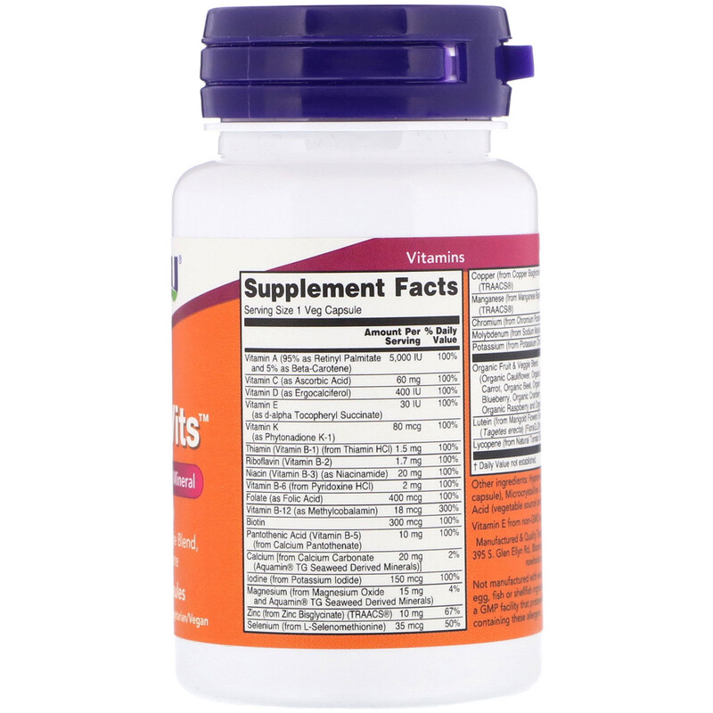 Now Foods, Daily Vits, Multi Vitamin & Mineral, 30 Veg Capsules iHerb