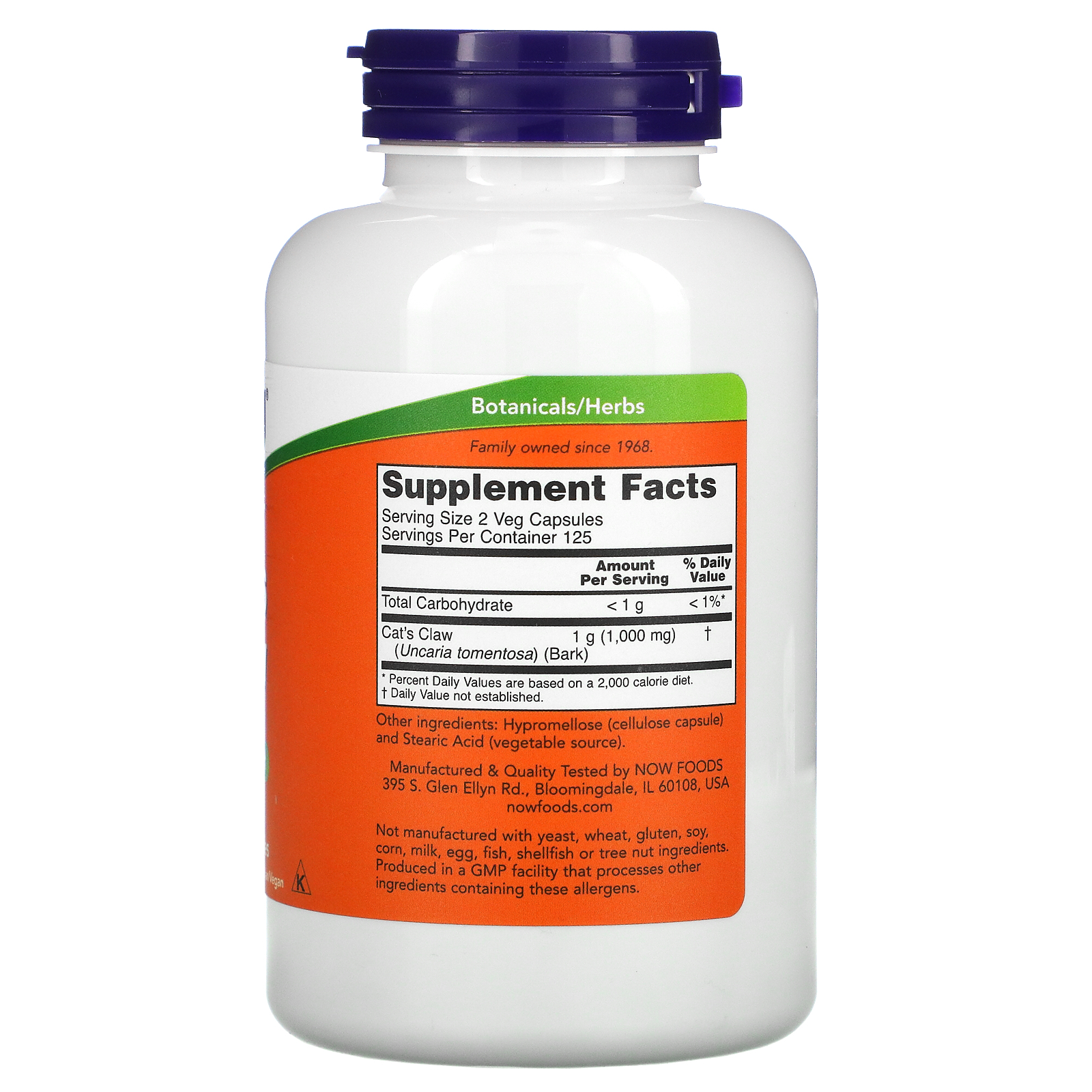 Now Foods, Cat's Claw, 500 mg, 250 Veg Capsules iHerb