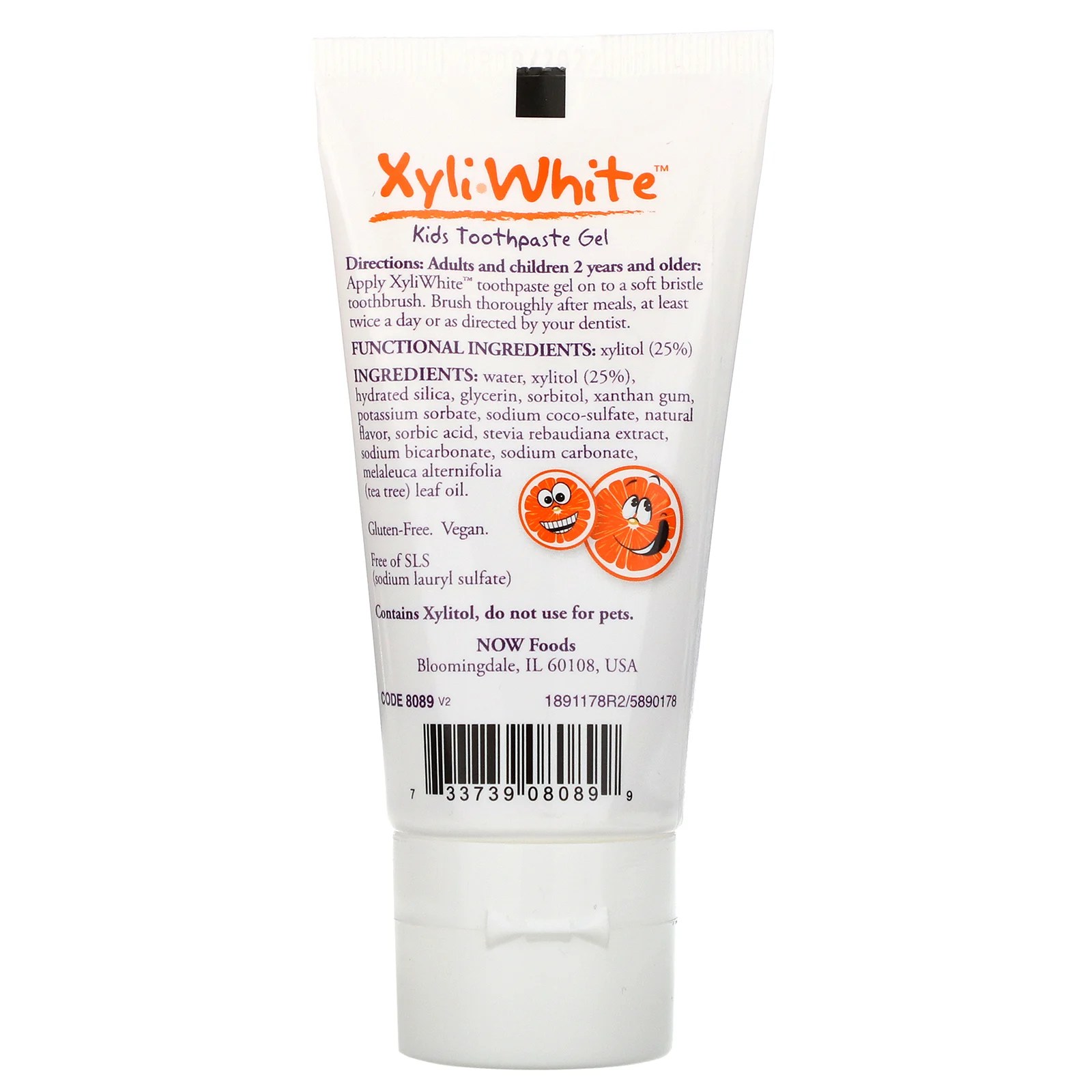 Now Foods, Solutions, XyliWhite, Kids Toothpaste Gel, Orange Splash, 3