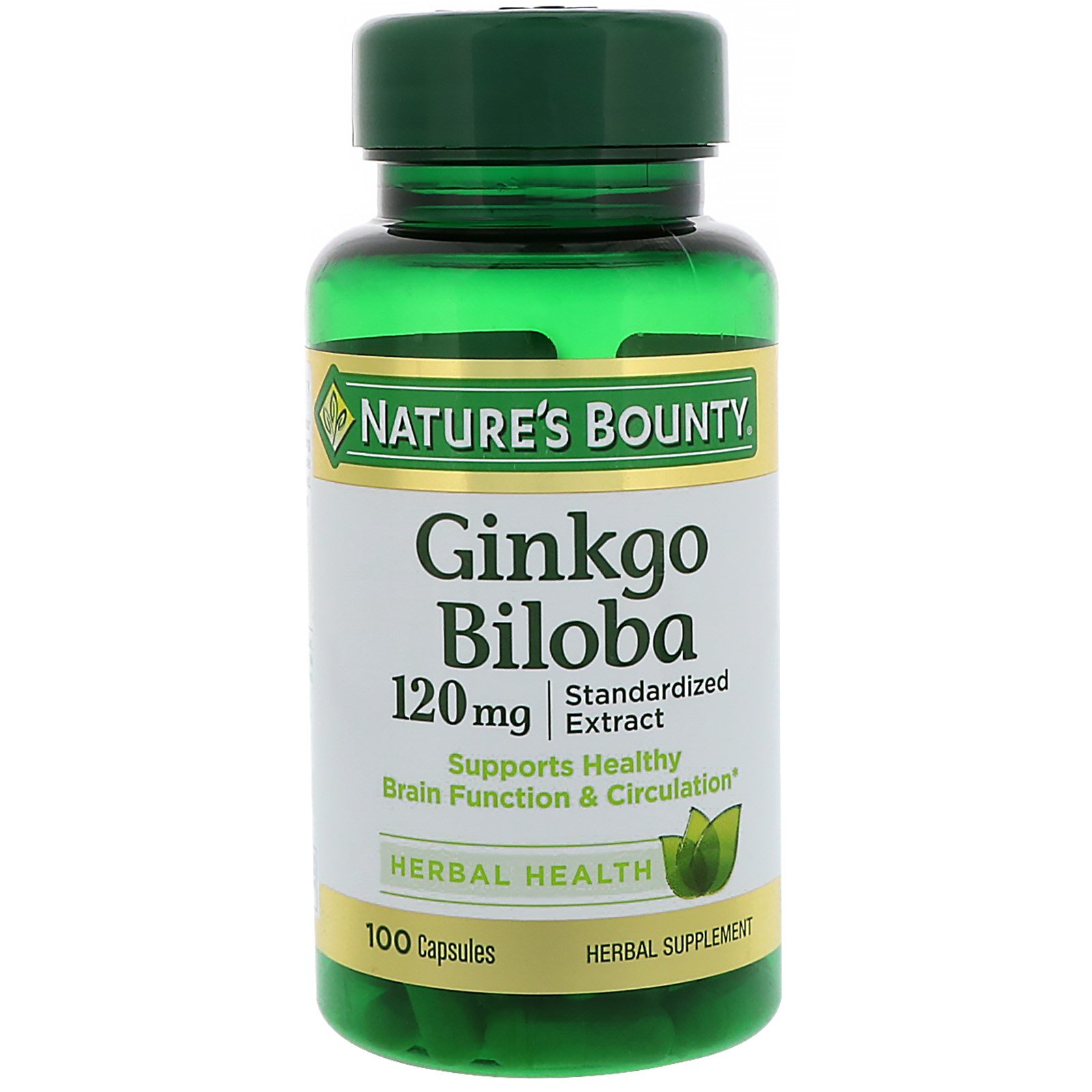 Nature's Bounty, Ginkgo Biloba, 120 mg, 100 Cápsulas