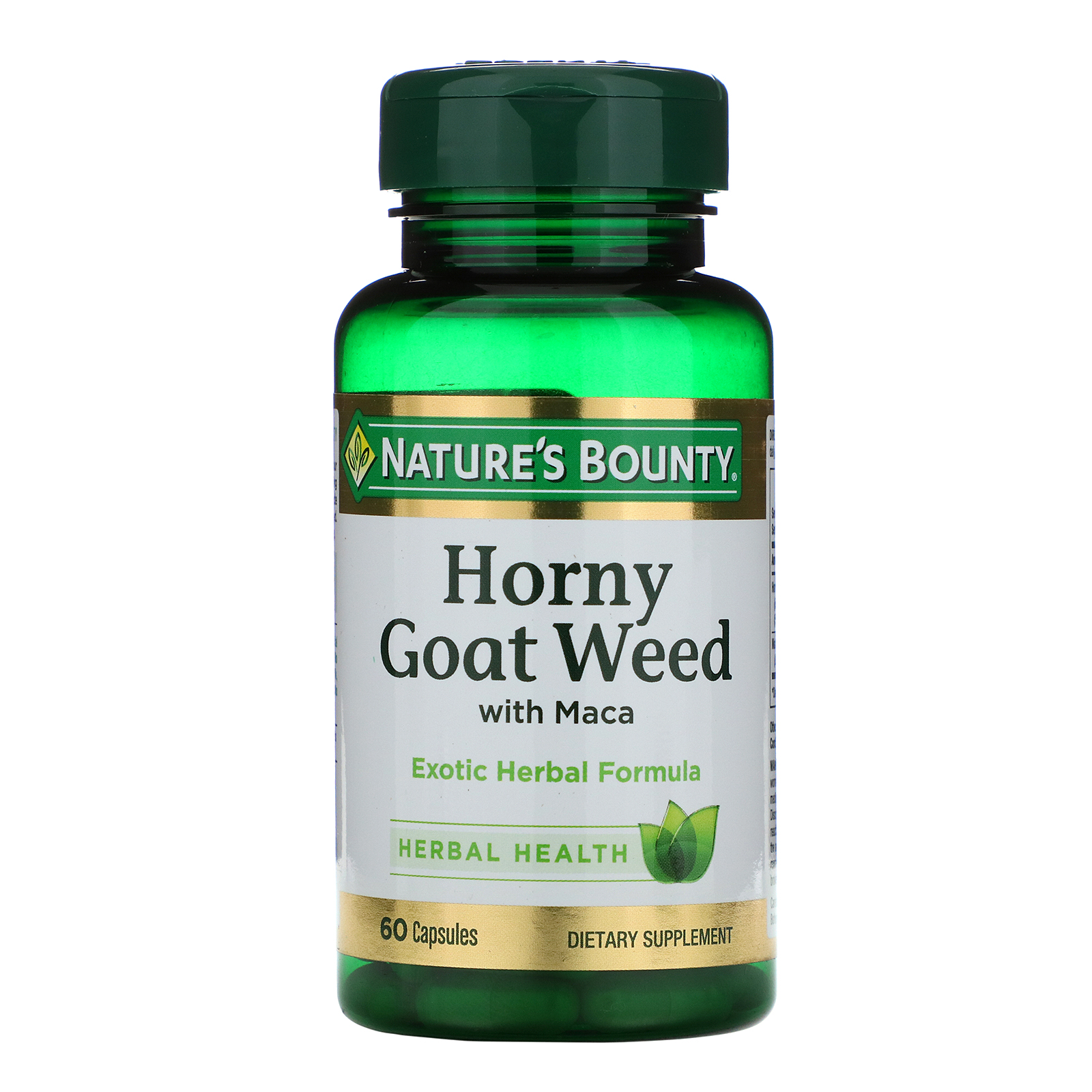 Nature s Bounty Horny Goat Weed with Maca 60 Capsules Fish Free, Gluten