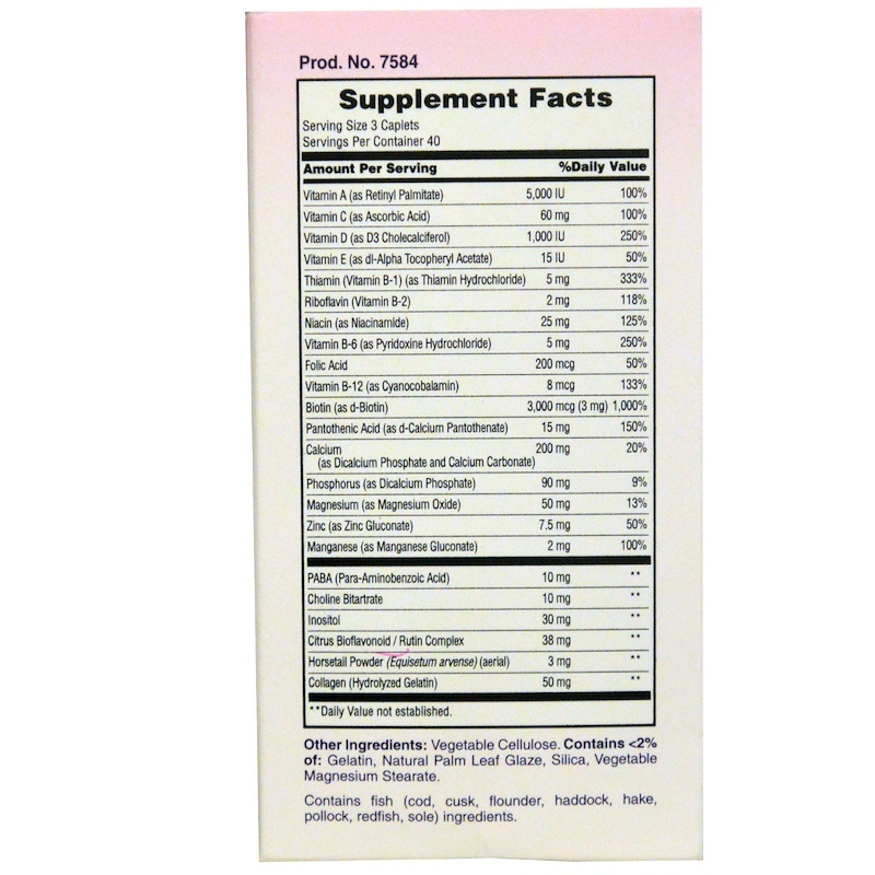 Nature's Bounty, Hair, Skin & Nails, 3000 mcg, 120 Coated Caplets iHerb