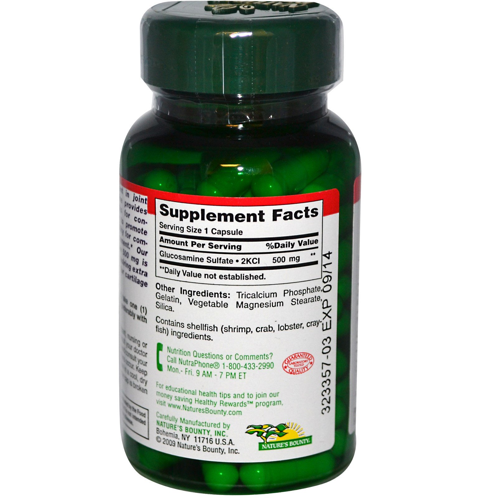 Nature's Bounty, Glucosamine Sulfate, 500 mg, 80 Capsules iHerb